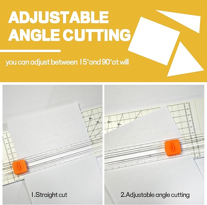 Paper Cutter Slider Mini Small，14 Inch Paper Trimmer,Papercutter Slicer (Includes 5 Blades ）