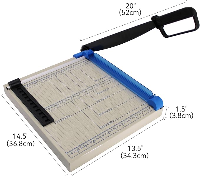 TEXALAN(R) Paper Cutter Guillotine 12" A4 Multi-Purpose Trimmer for Metal Sheet, Leather, Plastic Sheet, Non-Woven Fabric, 12 Sheets 80-Gram Paper