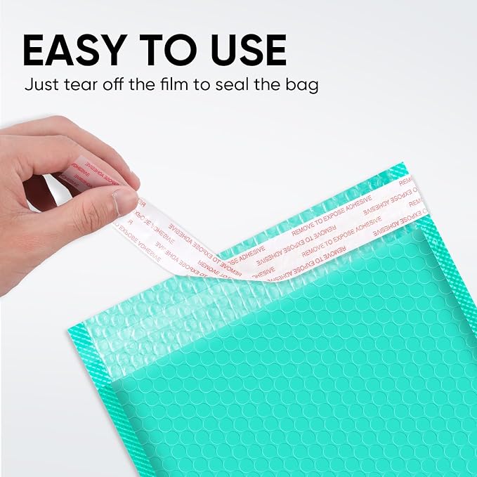 CHMI Teal Bubble Mailers 8.5 x 12 Inch 100 Pack, Usable Size 8.25X12 Inch Poly Mailers,Mailing Envelopes,Shipping Mailer，Opaque Self Seal Adhesive Waterproof Bags for Packaging and Shipping.