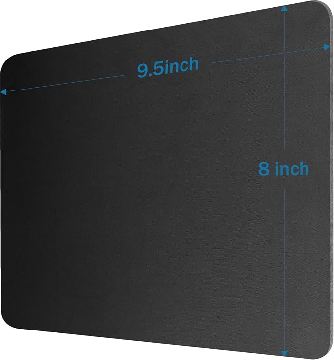 Mouse Pad 9.5×8.0×0.12 inches Premium-Textured Non-Slip Rubber Base Mouse Mat Mousepad for Office & Home, Black (3 Pack)