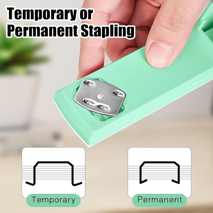 Stapler 25 Sheet Capacity with 1000 Staples and Staple Remover, Green | Staplers for Desk, Non-Slip Office Stapler