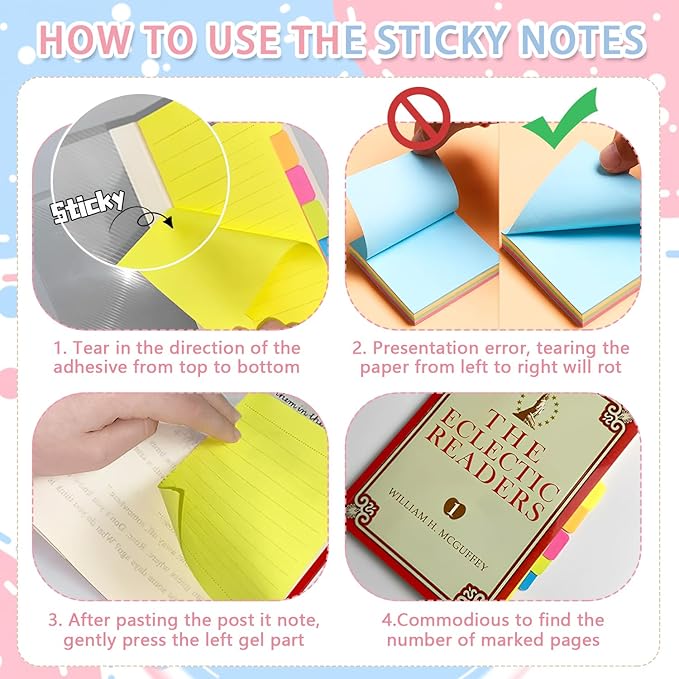 Sticky Notes Set 710 Pack, Divider Sticky Notes Tabs, Office Supplies, Planner Sticky Note Dividers Tabs, Book Notes, Back to School Supplies (710pcs)