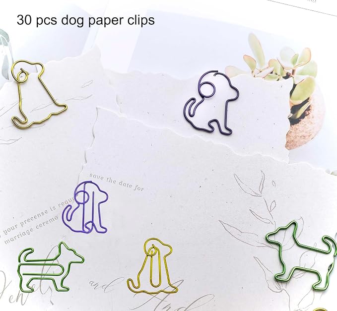 Cute Dog Paper Clips Decorative Animal Paperclips 30 PCS, Fun Dog Gifts | Office Supplies Desk Accessories, Fun Office Gifts for Women Men Coworkers Teachers Students, Back to School Supplies