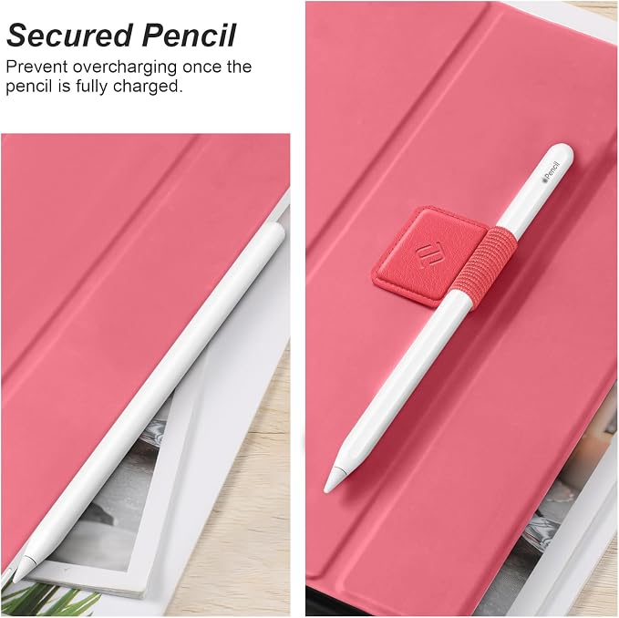 Fintie 4 Pack Pen Loop Holder for Apple Pencil Pro, USB-C/1st/2nd Gen | Elastic Adhesive PU Leather Sleeve, Secure Pen Holder, Attaches to Tablet Cases, Fits Stylus Pens, Watermelon
