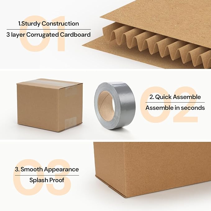 ZBEIVAN Shipping Boxes Mailers 4x4x3 inches Corrugated Cardboard Small Packing Kraft Moving Mailing Box, Pack of 40