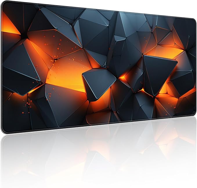 35.4 x 15.7 in, XXL Large Mouse Pad for Desk, Extended Keyboard Mouse Mat for Computer Office, Big Mouse pad with Stitched Edges, Gaming Pc-Abstract Lines on a Black