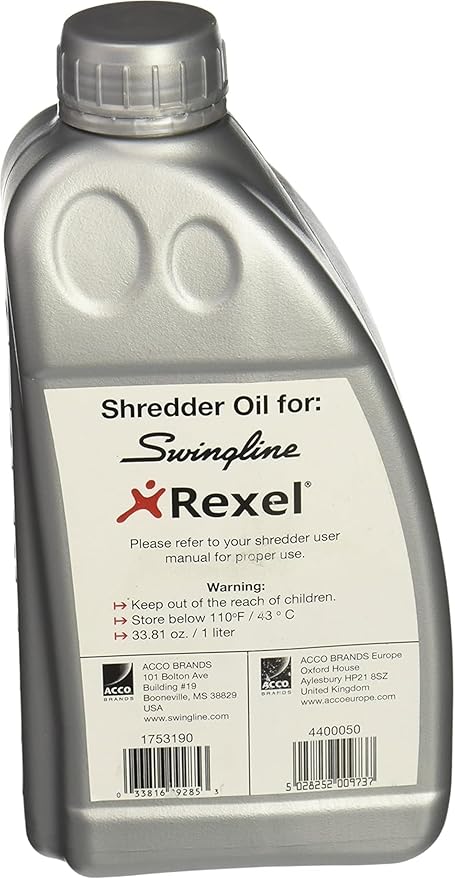 GBC Shredder Oil, for Self Oil TAA Compliant Shredders, 1 Liter, 2.55 Pounds (1753190)
