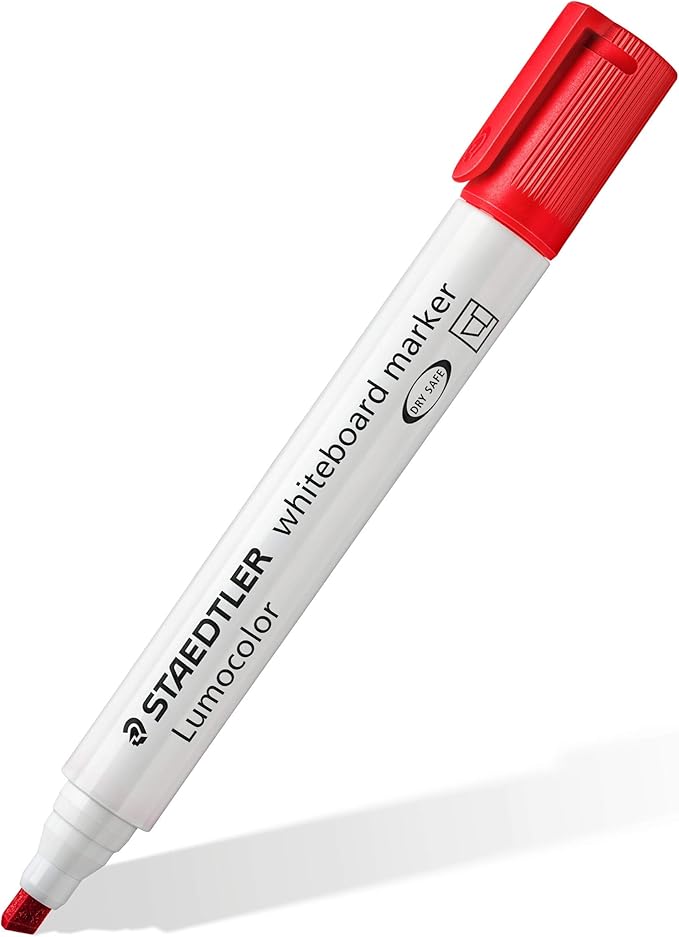 STAEDTLER 351 B WP6 Lumocolor Whiteboard Marker Chisel Tip - Assorted Colours (Pack of 6)