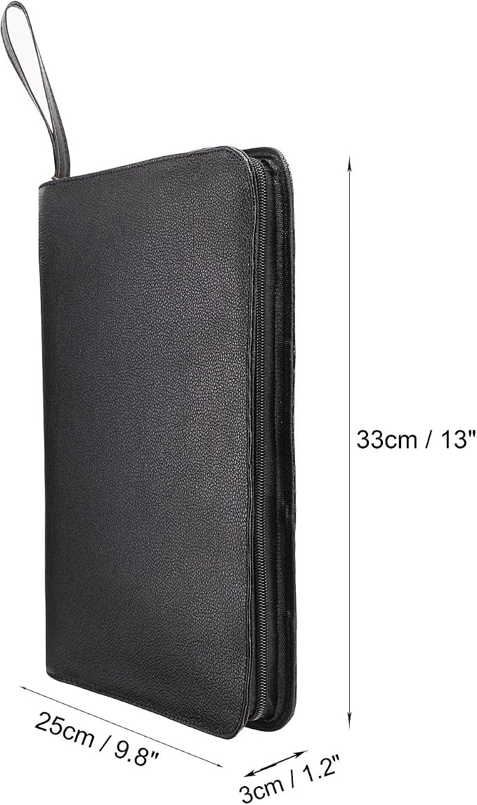 48 PU Leather Fountain Pen Case Large Capacity Black Roller Ball Pen Holder Bag Pouch