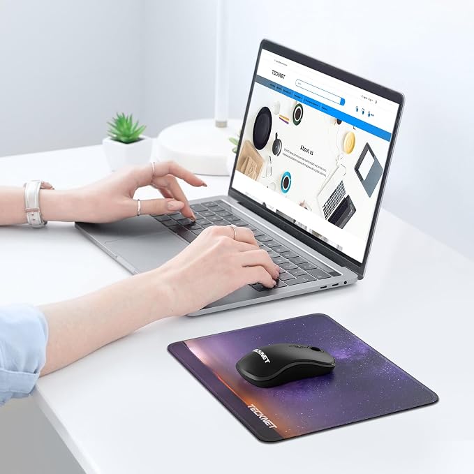 TECKNET Mouse Pad with Durable Anti-fray Stitching, Small Mousepad Galaxy | Anti-slip Rubber Base, Ultra-smooth Surface, Waterproof Material, Gaming Mouse Mat for Laptop for Laser and Optical Mice