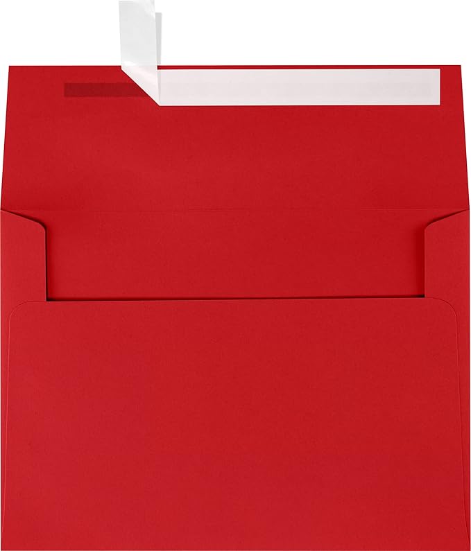 LUXPaper A7 Invitation Envelopes | Peel & Press | 5 1/4" x 7 1/4" | Ruby Red | 80lb. Text | 500 Qty