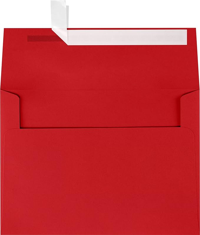 LUXPaper A7 Invitation Envelopes | Peel & Press | 5 1/4" x 7 1/4" | Ruby Red | 80lb. Text | 50 Qty