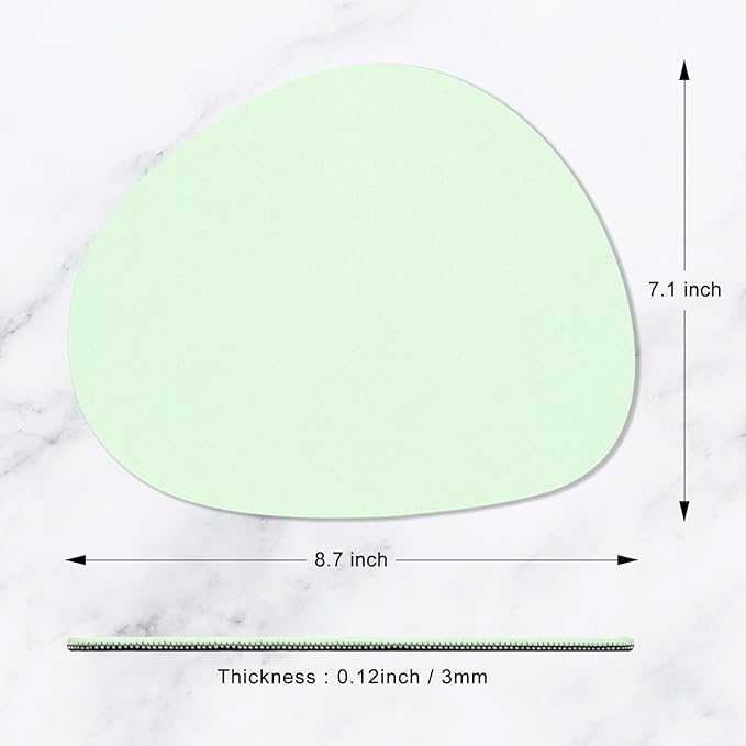 Hsurbtra Mouse Pad, Premium-Textured Small Oval Mousepad 8.7 x 7.1 Inch Green, Thick 3 mm Anti-Slip Waterproof Rubber Pretty Cute Computer Mat for Office Home Gaming Laptop Men Women Kids