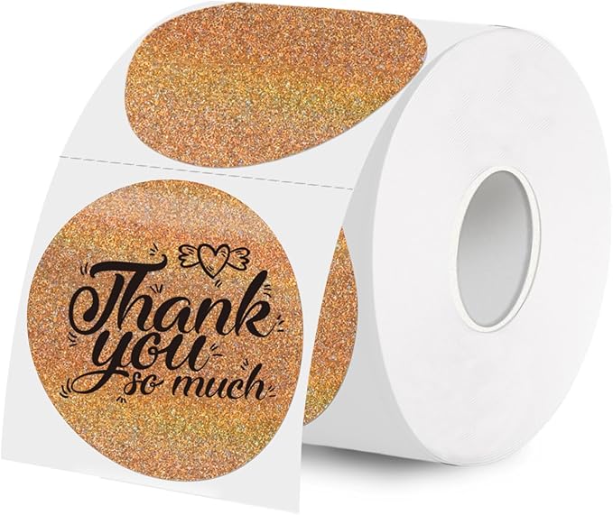 2 Inch Holographic Thermal Labels,Brown Round Thermal Printer Labels,Printable Round Thermal Printer Labels Self-Adhesive Direct Thermal Label(300 Labels/Roll Brown)