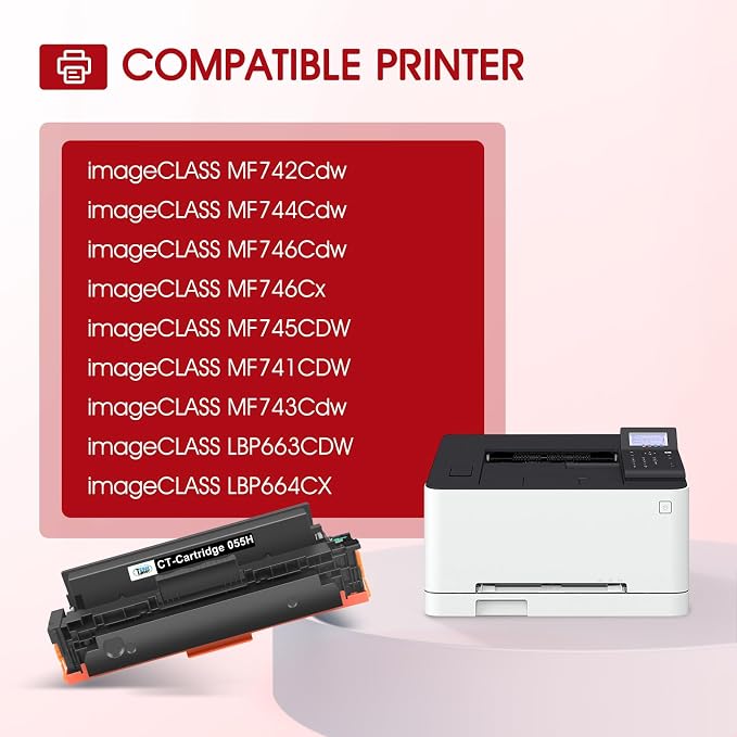 055H 055 Mf743cdw Toner Cartridges Set for Canon MF741Cdw MF743 MF740C | Compatible for Canon 055 055H Color ImageCLASS MF741Cdw MF742Cdw MF745Cdw MF746Cdw MF744Cdw LBP664Cdw 741Cdw Printer 4-Pack