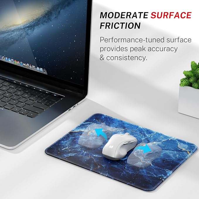 MROCO Mouse Pad [30% Larger] with Anti-Fray Stitched Edges, Premium-Textured Waterproof Surface, Non-Slip Rubber Base, Computer & Gaming Mouse Mat for Laptop, Office & Home, 8.5 x 11 in, Ocean Marble
