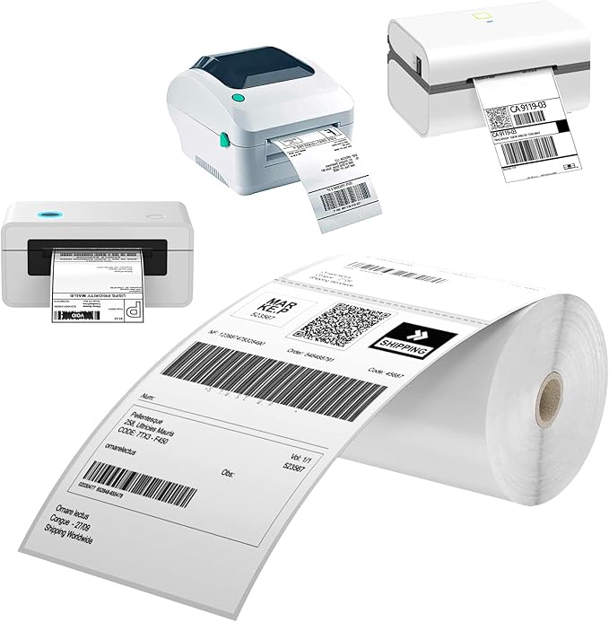 All Purpose Direct Thermal Perforated Postage Shipping Labels - 4x6 Roll, 5400 Labels for Rollo, Zebra, MUNBYN and Polono Thermal Printers (NOT for DYMO)
