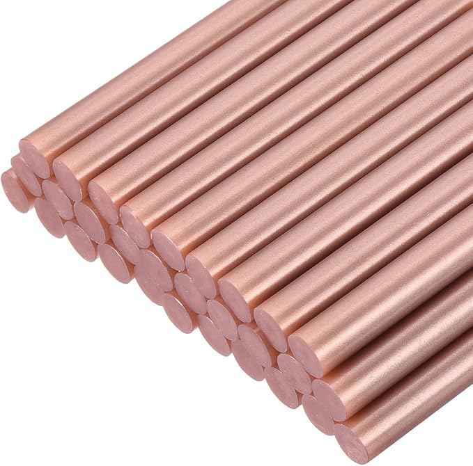 uxcell 30pcs Mini Hot Glue Gun Sticks 4-inch x 0.43-inch High Sticky Large Hot Glue Sticks for Glue Gun, Rose Gold