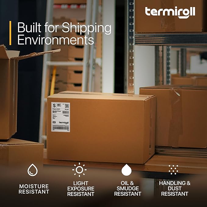 4x6 Thermal Labels, Shipping Stickers, 500 Labels/Fanfold Perforated, Compatible with Rollo, Zebra, iDPRT, Munbyn & More Direct Thermal Printers, Strong Adhesive, Multipurpose Small & Medium Business