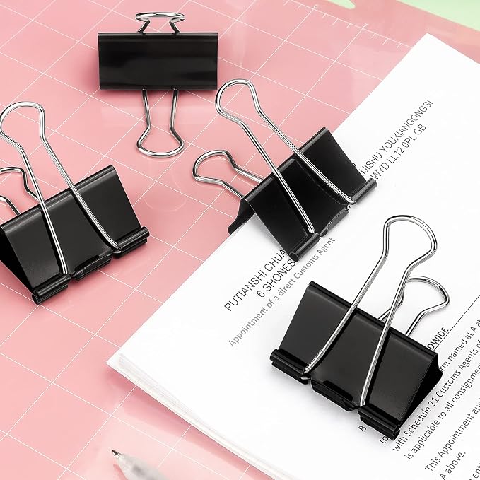 ZZTX 12 Pack Large Binder Clips 2.0 Inches Black | Paper Clamps Clips, Durable steel, Rust-resistant, Strong spring