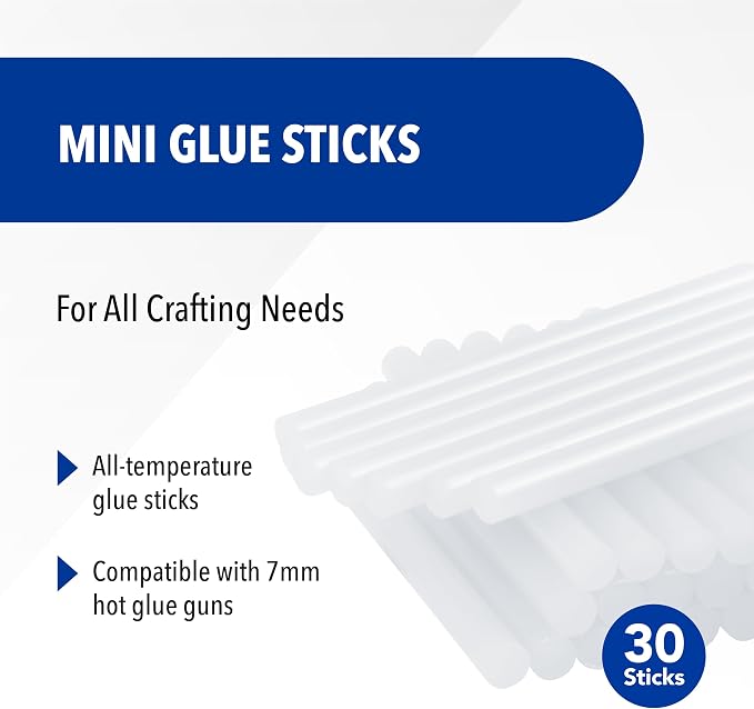 Westcott 16837 Premium All-Temperature Mini Glue Sticks for Hot Glue Gun, 30 Pack