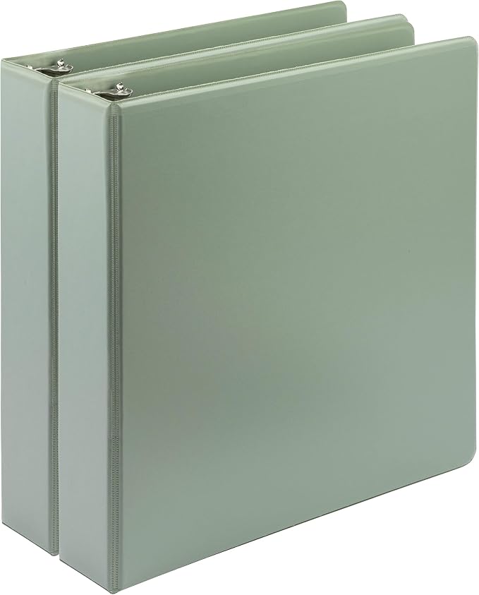 Samsill Plant-Based 1.5 Inch Durable D-Ring, View Binder, Eco-Friendly, USDA Certified Biobased, Sage Green, 2 Count (Pack of 6)