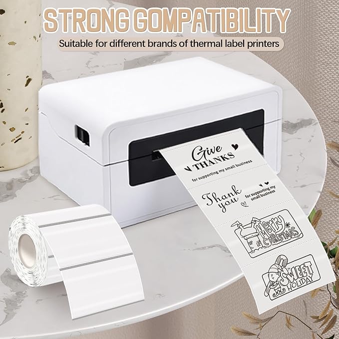 Starboling 3" x 2" Clear Thermal Labels,Self-Adhesive Rectangle Thermal Printer Sticker,for Price,Barcode,Mailing,Name