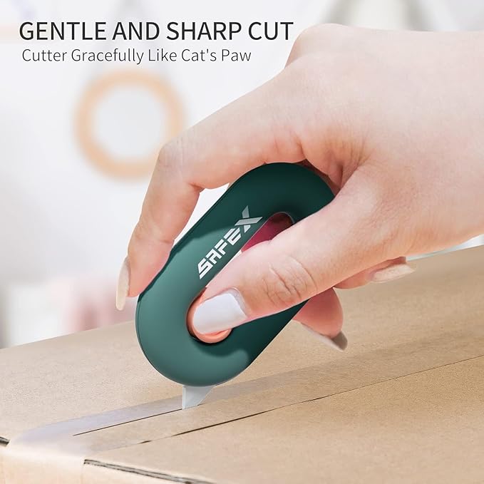 Ceramic Box Cutter, Box Cutter Retractable, Package Opener Box Opener, Safety, Magnetic, Mini, Cute, Pink, Small for Daily Online Shopping/Kitchen/Office/Beauty Gift Unpacking
