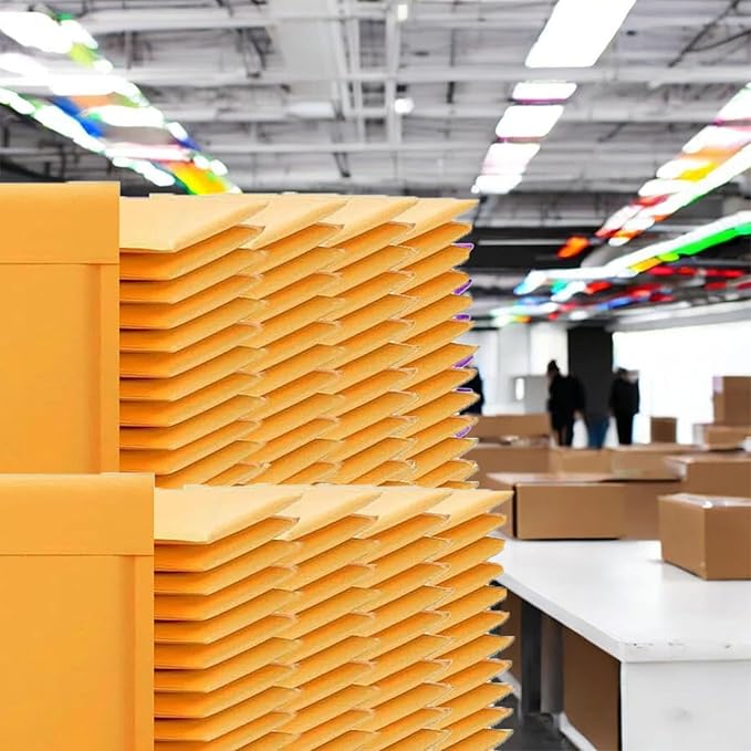 iMBAPrice Kraft Bubble Mailers 8.5x12 Inch, 200-Pack | #2 Self-Sealing Yellow Padded Envelopes for Shipping Books, Documents, Electronics & Small Business Packaging