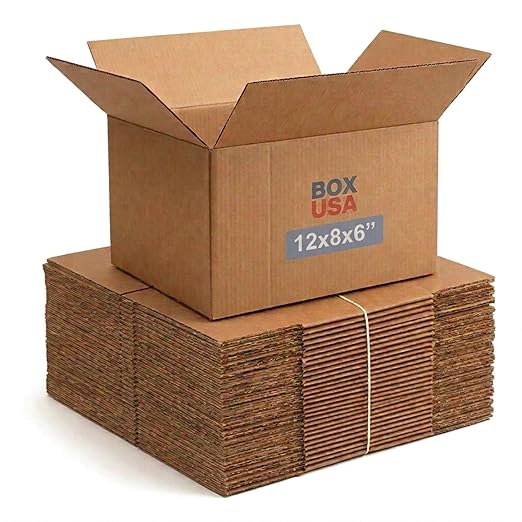 BOX USA Small Shipping Boxes 12"L x 8"W x 6"H (25-Pack) - Corrugated Cardboard Box for Moving, Mailing, Packing, Packaging and Storage