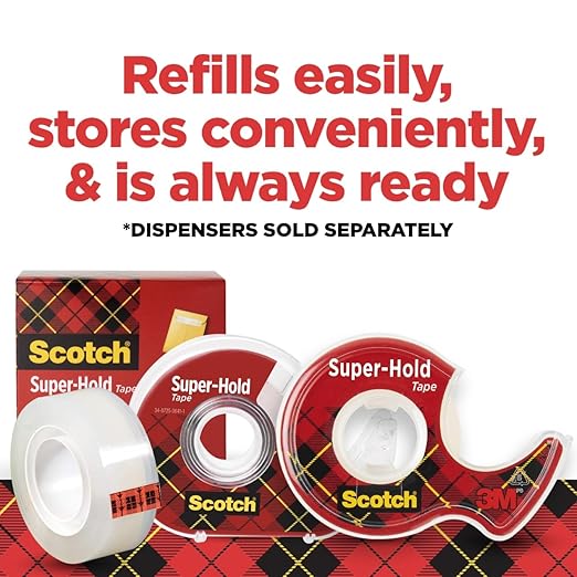 Scotch Super-Hold Tape, 10 Rolls, Transparent Finish, 50% More Adhesive, Trusted Favorite, 3/4 x 800 Inches, Boxed (700S10)