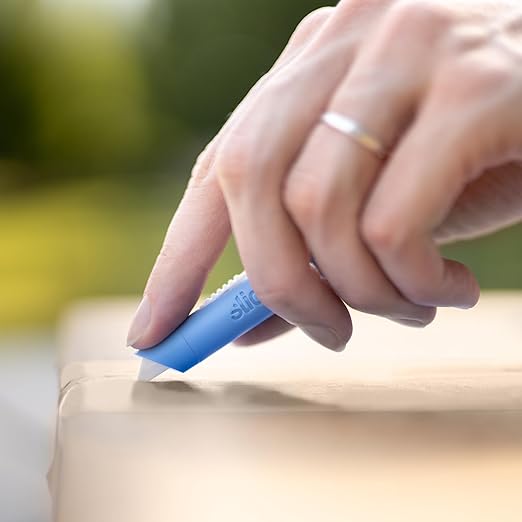 Slice Mini Pen Cutter | Keychain Knife and Box Cutter | Retractable Safety Cutter | Sky