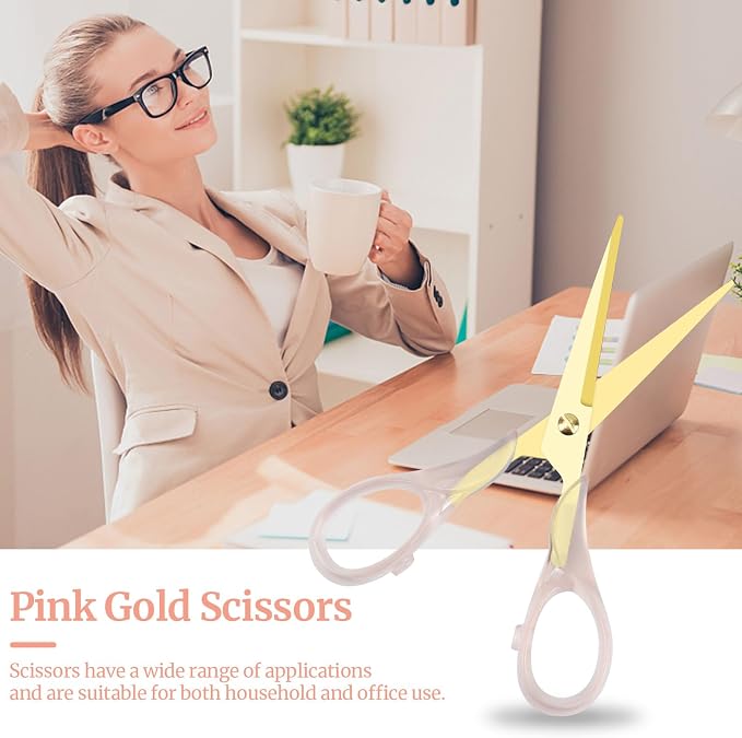 MultiBey 1-Inch Core Clear Acrylic Pink Gold Tape Dispenser Desk Set | Heavy Duty Stapler with 950Pcs Rose Gold Staples, Acrylic Scissors, Stationery Set for Home Office & School Supplies