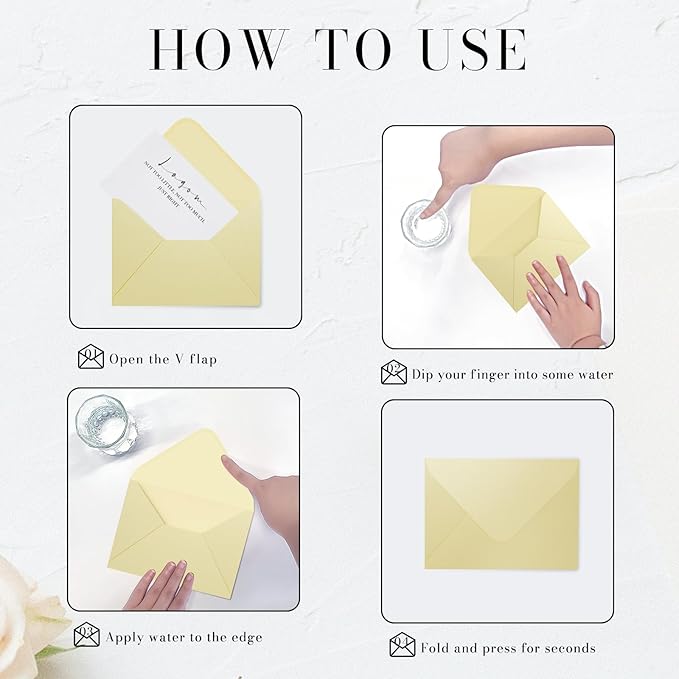 Shimmer Cream Envelopes 5.25 x 7.25 inches 100 PCS, 120 GSM Goefun A7 Euro Flap Envelopes with Gummed Seal for 5 x 7 Cards, Anniversaries, RSVP Invite, Wedding