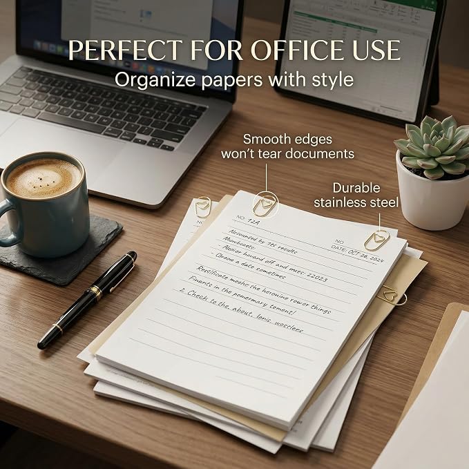 200 Pcs Cute Rose Gold Heart Shaped Paper Clips, Mini Stainless Steel Decorative Paperclips for Office School Home Desk Organizers, Wedding Invitation Accessories
