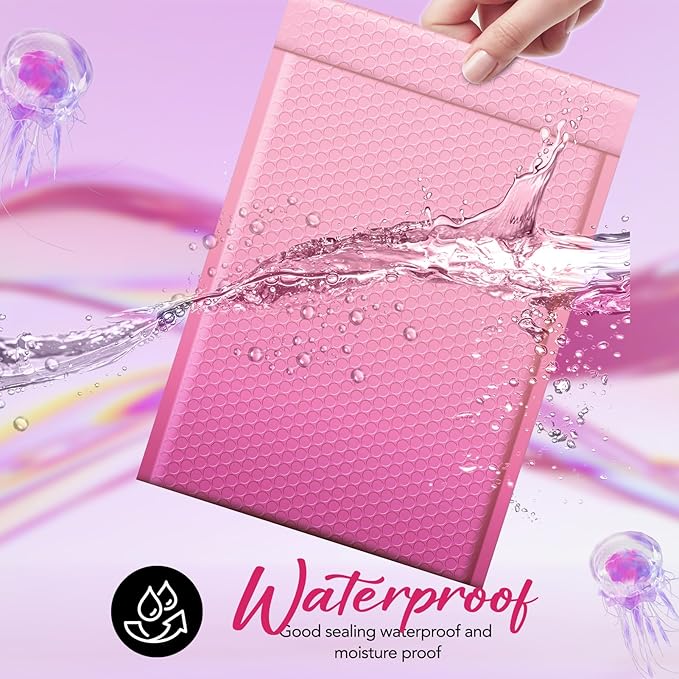 Fuxury 40 Pack Large Bubble Mailers 10.5x16" Gradient Pink Padded Envelopes Cute Design Mailing Envelopes Bubble Cushioning Padded Mailers for Packaging, Small Business #5