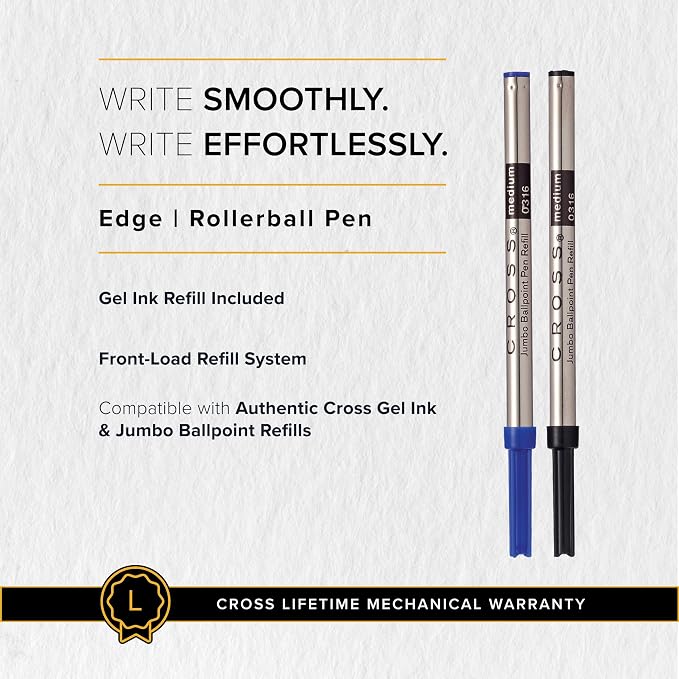 Cross Edge Formula Red Selectip Rollerball Pen, Medium Point, Black Ink | Elegant Accessory for Smooth Writing, Capless Slide-Open and Snap-Shut Design, Ergonomic Shape, Comfortable Grip, Gift-Ready