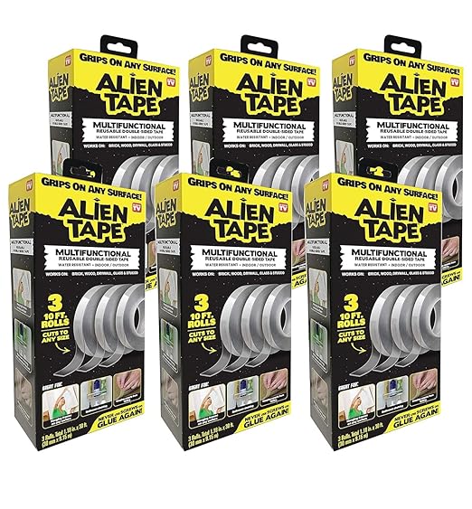Heavy Duty Double Sided Tape, Nano Tape, Feet Clear Adhesive Tape for Poster Photo Wall Decor As Seen on TV, (18 Rolls - 180 Feet)