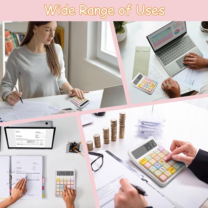 Mechanical Switch Calculator, 12 Digit Large LCD, Big Buttons | Real Mechanical Keypad with Tactile Feedback for Office Work, Study, and Everyday Use
