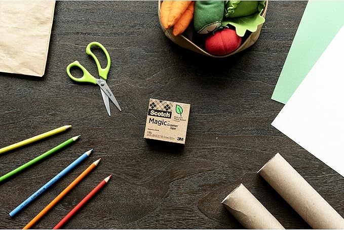 Scotch Magic Greener Tape, 10 Rolls, Numerous Applications, Invisible, Engineered for Repairing, 3/4 x 900 Inches, Boxed (Pack of 12)