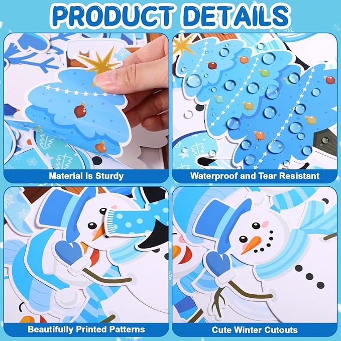 79 Pcs Winter Bulletin Board Decorations Jesus Loves You Snow Much Classroom Decor 3D DIY Christmas Tree Paper Fans Snowman Snowflake Penguins Cutouts for Winter Xmas Home School Wall Decor