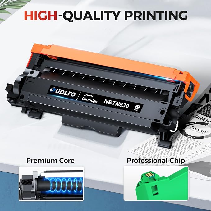 TN830 Toner Cartridge - Replacement for TN830 TN-830 TN830XL | to use with HL-L2460DW DCP-L2640DW HL-L2405W HL-L2400D HL-L2480DW MFC-L2820DW MFC-L2820DWXL Printer (Black, 2-Pack)