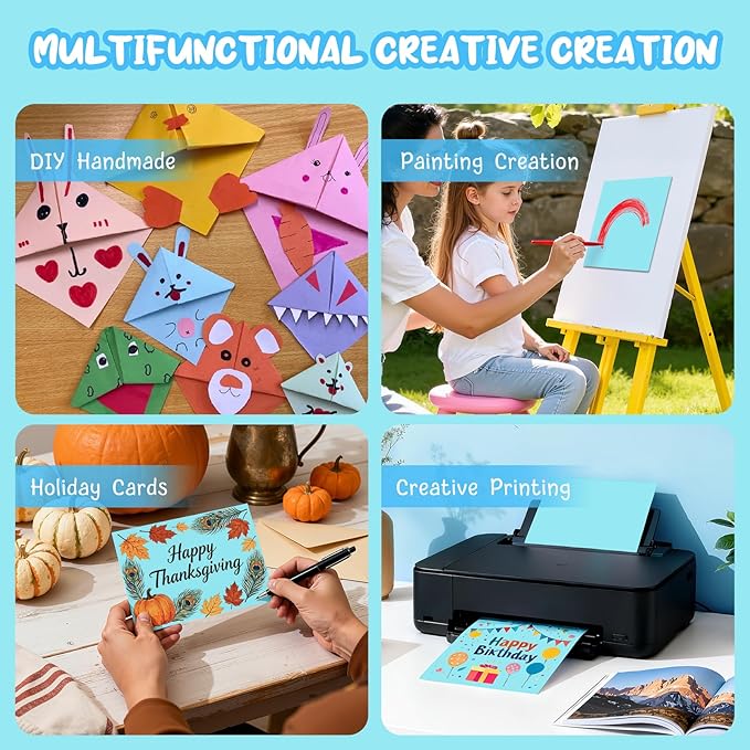 40 Sheets Blue Cardstock Paper 8.5 x 11, Thick Card Stock Paper, Light Blue Cardstock Printer Paper 8.5 x 11, 200 GSM Construction Paper 8 1/2 x 11 for DIY Cards, Invitations, Greeting Cards
