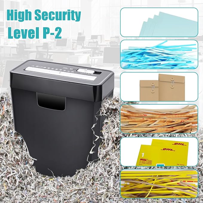 Paper Shredder for Home Use, 8-Sheet StripCut Home Office Shredder | CD/Credit Card Shredder Machine, Overheat Protection, 3.2 Gallons Wastebasket