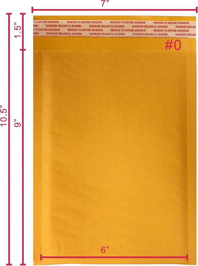 Yens Kraft Bubble Mailers 6x10 inch 250 pack Seal Adhesive Shipping Bags, Cushioning Padded Envelopes for Shipping, Mailing, Packaging Usable Space 6x9