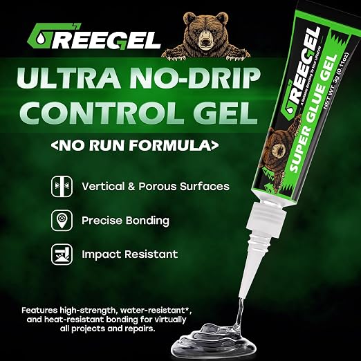 Super Glue Gel for Plastic, Shoes, Ceramic, Wood, CA Glue 3G x 4 | All Purpose Superglue Clear Instant Cyanoacrylate Adhesive Single Use Glue for Quick Fixes & Household Repairs