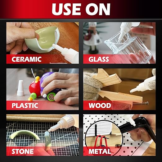 Super Glue Thick 1oz, Clear Heavy Duty CA Glue Repair Shoe Sole Wood Furniture Ceramic 3D Printer, All Purpose Cyanoacrylate Adhesive for Plastic Glass Metal Craft Leather, Instant Bonding Superglue