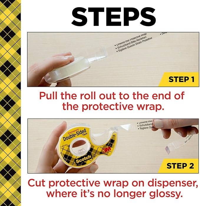 Scotch Double Sided Tape with Tape Dispenser, Office and School Supplies for Arts and Crafts, Alternative to Scrapbooking Tape, 0.50 in. x 900 in., 1 Dispenser and 6 Refill Tape Rolls