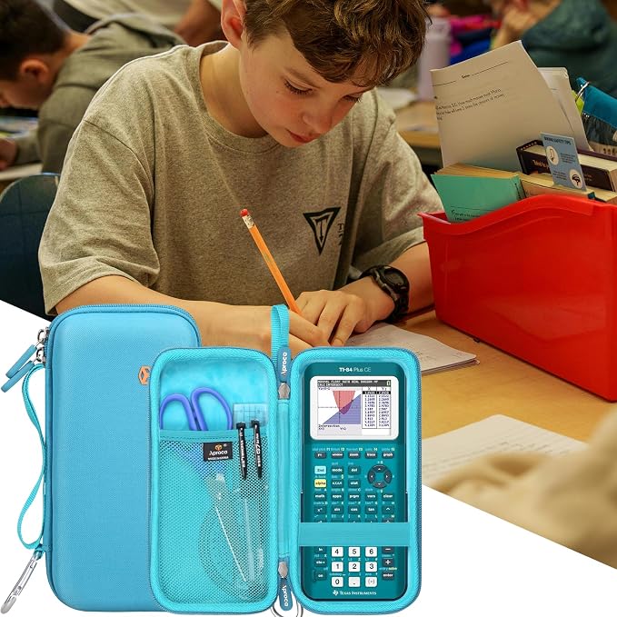 Aproca Calculator Case Compatible with Texas Instruments TI-84 Plus CE / TI-84 Plus / TI-83 Plus / TI-89 Titanium / TI-85 / TI-86 Color Graphing Calculator-Teal (Case Only)