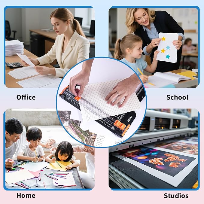 A4 Paper Cutter Slider 12 Inch Paper Trimmer Photo Cutter, Black | Small Paper Cutter for Classroom Scrapbooking Cutter, Cutter Sliding